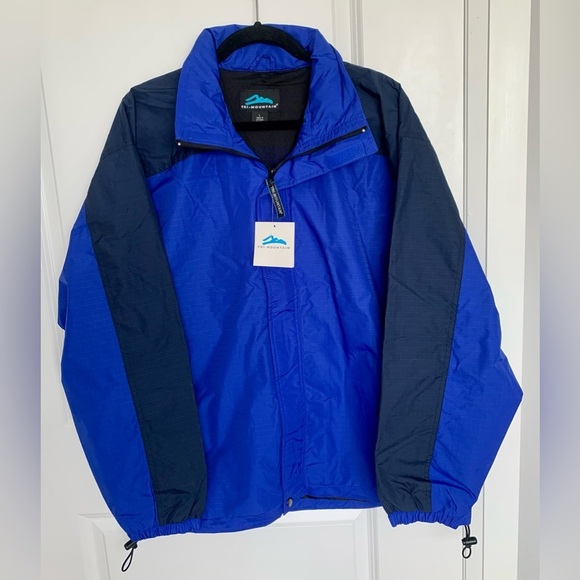 NWT Blue  and Black Rain Jacket/Windbreaker - Picture 1 of 4